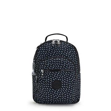 Kipling Seoul Small Printed Tablet Rygsække Blå Hvide | DK 1864YX